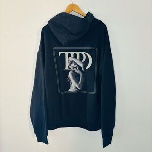 Taylor Swift THE TORTURED POETS DEPARTMENT BLACK HOODIE Size XL‎